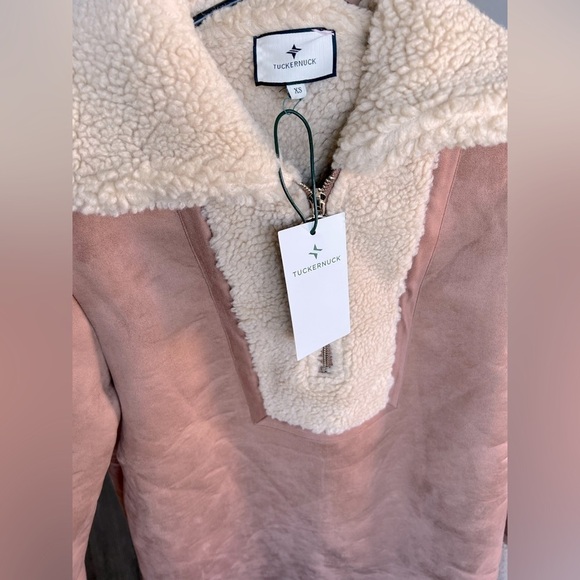 Tuckernuck Stella Shearling Jacket Sherpa Lined in Tan​​​​ - Picture 6 of 9